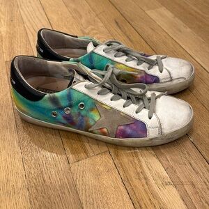 Golden goose size 39 tiedye canvas and leather sneaker
